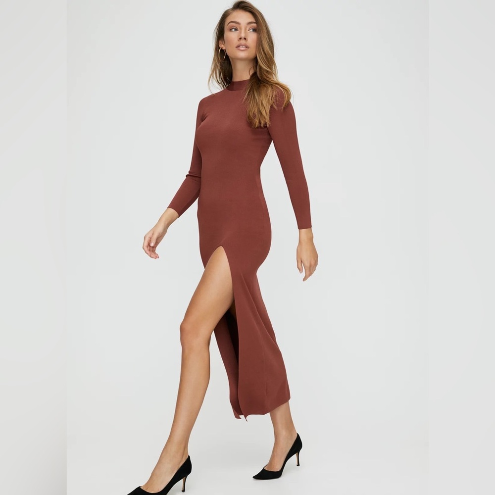 NWT Babaton Leopold Mockneck Dress